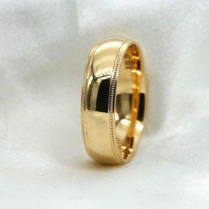 10 K Gold wedding Band 6mm , white gold, yellow gold, rose gold, engagement
